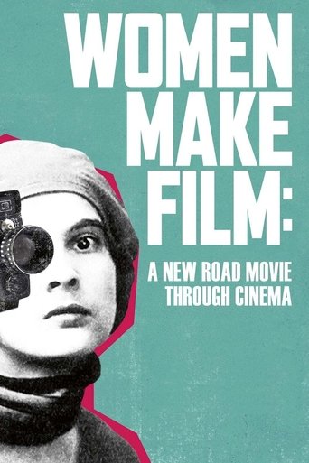 The poster features a striking black-and-white portrait of a woman with a camera lens over her eye, set against a teal background. Bold white text announces the show's title, while smaller text hints at its cinematic journey. The composition evokes mystery and artistic expression, suggesting a un...
