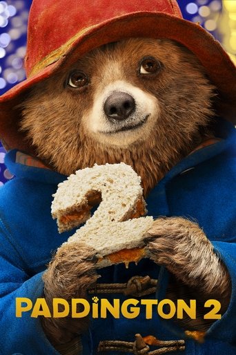 This movie poster features Paddington the Bear, a beloved character, holding a large sandwich. The warm orange hat and blue coat add a cozy, inviting feel. The soft lighting and gentle expression convey a heartwarming, nostalgic mood.