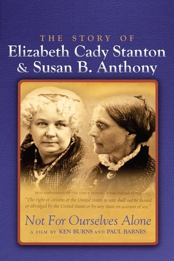 The poster features sepia-toned portraits of Elizabeth Cady Stanton and Susan B. Anthony, set against a deep blue background. The warm, nostalgic color scheme evokes historical drama and emotional depth, capturing the pivotal moments in women's rights history.