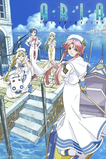This vibrant anime poster features a group of colorful characters in a serene seaside setting. The bright blue sky, white clouds, and clear water create a peaceful atmosphere. The characters are dressed in white sailor-style outfits, adding to the classic seaside theme. The overall mood is cheerf...