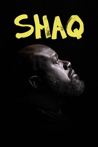 The poster features a black man with a beard, his face illuminated against a dark background. The name "SHAQ" is displayed in bold, yellow, distressed font at the top. The mood is intense and dramatic, suggesting a serious or gritty narrative.