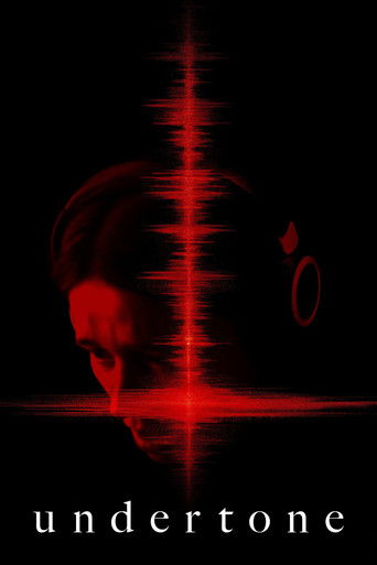 The poster features a haunting silhouette of a person against a stark black background, illuminated by a piercing red light that creates a sense of mystery and dread. The word "undertone" is subtly placed at the bottom, hinting at a psychological thriller with an eerie atmosphere.