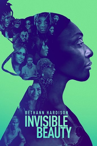 The poster features a silhouette of a woman against a vibrant green background, with her face and hair filled with intricate, layered images of diverse people. The cool blue tones contrast sharply with the bright green, creating a visually striking and mysterious atmosphere that hints at themes o...
