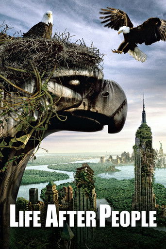 The poster features a hauntingly beautiful image of a large bird's eye view, with a majestic eagle soaring above. The scene is set against a backdrop of a city skyline, blending urban decay with nature's grandeur. The colors are muted yet evocative, creating a somber and mysterious atmosphere tha...