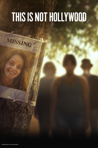 The poster features a young girl with a missing person tag on a tree, evoking sadness and mystery. Silhouetted figures in the background suggest a group of people, possibly fans or cast members, watching the show. The warm, golden lighting creates a nostalgic atmosphere, hinting at the show's con...