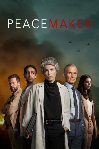 The poster features a group of four men and one woman standing against a dramatic, cloudy sky. The central figure wears a trench coat over a black top, exuding confidence. Surrounding them are other characters in varied attire, suggesting a diverse cast. The muted earth tones and stormy backdrop ...