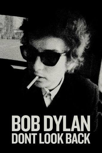 The poster features a moody, black-and-white image of Bob Dylan with curly hair and sunglasses, smoking a cigarette. The bold white text at the bottom reads "BOB DYLAN" and "DONT LOOK BACK," evoking a sense of rebellion and introspection.