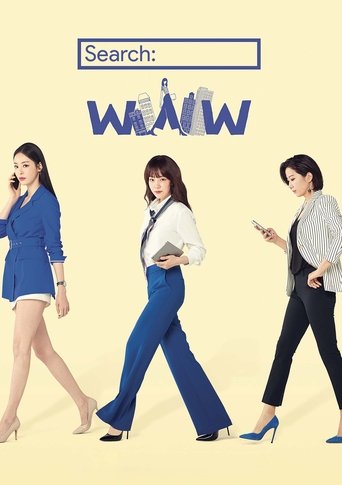 The poster features three women in professional attire walking confidently against a bright yellow background. The bold blue "WWW" logo stands out prominently, suggesting a modern, tech-focused theme. The overall mood is energetic and dynamic, with each woman exuding confidence and professionalism.