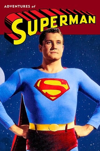This poster features a young Superman in a blue suit with a red "S" shield, standing confidently against a starry background. The vibrant colors and heroic pose convey a sense of adventure and excitement.