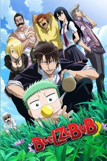 The poster features a vibrant, animated scene with six characters in colorful outfits against a bright blue sky. The central figure, a young man with green hair and a yellow beak, dominates the foreground, while others in varied attire form a dynamic group behind him. The lush green grass and che...