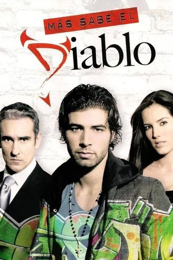 The poster features three characters against a textured white background, with vibrant green and gold money bills at the bottom. The central figure wears a dark jacket over a colorful shirt, while the others are dressed formally. The red "Falling Angel" logo and the word "WAS SABE EL" add a drama...