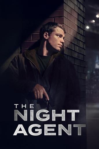 The poster features a man in a dark coat against a brick wall, exuding mystery and tension. The muted tones and shadowy lighting create an eerie atmosphere, suggesting a thriller or crime drama.