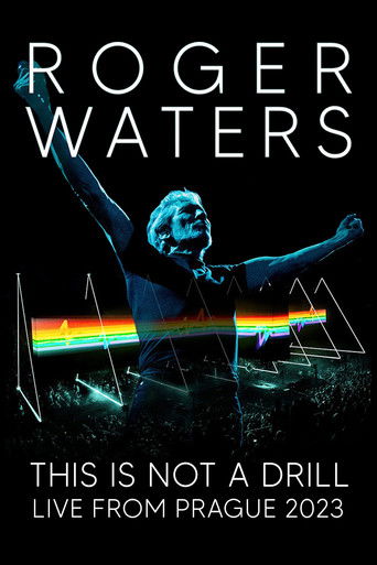 The poster features a silhouette of Roger Waters with arms raised, evoking a sense of freedom and rebellion. A vibrant rainbow arc forms a geometric shape behind him, symbolizing his musical journey. The dark background contrasts with the bright colors, creating a dramatic and inspiring atmospher...