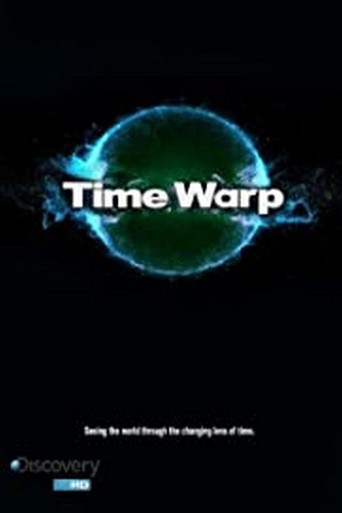 The poster features a glowing blue sphere against a dark background, with the title "Time Warp" prominently displayed. The mood is mysterious and futuristic, suggesting a sci-fi adventure.