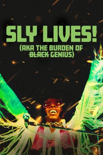 The poster features a central figure with glowing green wings, surrounded by vibrant sparks and glowing particles against a dark background. The title "SLY LIVES!" is prominently displayed in bold green letters, emphasizing the film's intense and dramatic tone.
