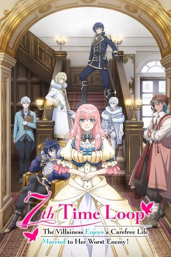 The poster features a dramatic scene with a central figure in a white dress, surrounded by other characters in period attire. The warm, golden lighting creates an intimate yet mysterious atmosphere. The title "7th Time Loop" is prominently displayed, hinting at a supernatural twist. The overall m...