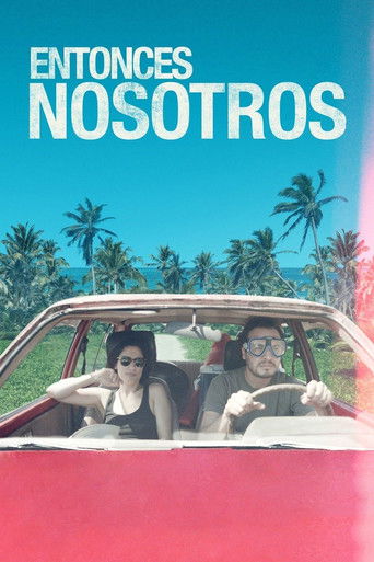 The poster features two women in a vintage car against a bright blue sky with palm trees, evoking a nostalgic, carefree mood reminiscent of the 70s.