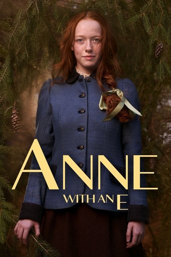 The poster features Anne with a golden eagle perched on her shoulder, set against a dark, moody forest backdrop. The deep blue coat contrasts with the warm golden tones, creating a dramatic and mysterious atmosphere.