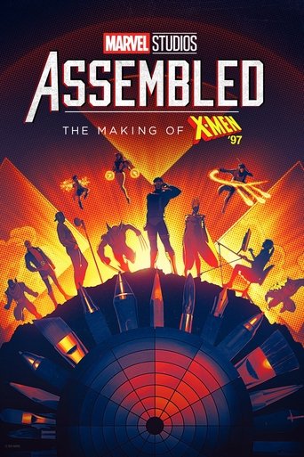 This vibrant poster captures the excitement of the X-Men '97 era with dynamic silhouettes against a fiery orange and red backdrop. The bold title and Marvel Studios branding emphasize the film's production behind-the-scenes narrative. The dramatic lighting and energetic composition evoke a sense ...