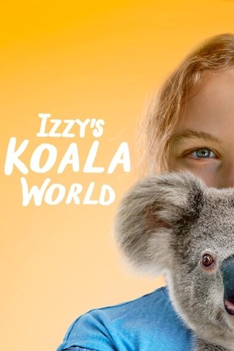 The poster features a young girl with blonde hair peeking over the screen, holding a koala close to her chest. The warm yellow background creates a cozy, inviting atmosphere, while the playful font adds a fun, adventurous tone to the show's theme of exploring the koala world.