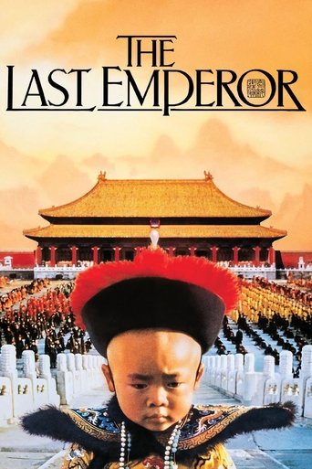 The poster features a young emperor in traditional attire, surrounded by soldiers in formal uniforms. The scene is set against a backdrop of the Forbidden City, bathed in warm golden hues. The mood is solemn and historical, capturing the grandeur and gravity of the imperial court.