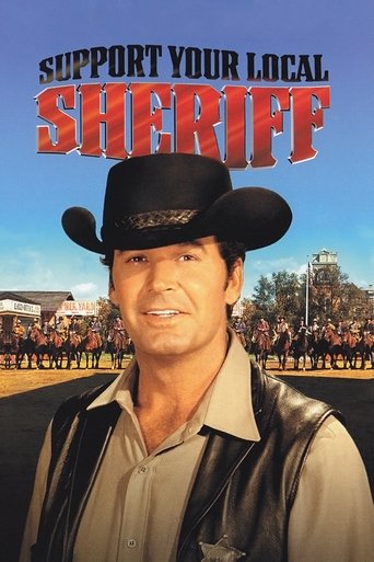 The poster features a smiling cowboy in a black hat and leather vest, exuding confidence against a backdrop of a bustling town square. The vibrant red and blue color scheme, combined with the crowd's lively atmosphere, creates an engaging and patriotic mood that encourages viewers to support thei...