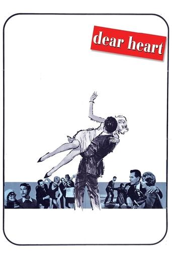 The poster features a striking black-and-white illustration of a man lifting a woman in a dramatic pose, with a crowd of people watching from below. The bold red "Dear Heart" logo stands out against the stark background, evoking a sense of romance and emotional depth.