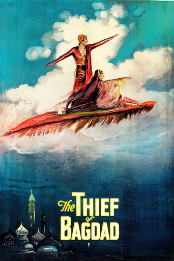 A woman rides a flaming dragon ship through a stormy sky, while a man watches from below. The poster features vibrant reds, blues, and whites, evoking a sense of adventure and danger.