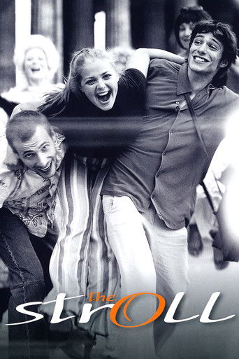 This black-and-white poster captures a joyful, chaotic scene of four people laughing and dancing, evoking a sense of fun and spontaneity. The warm orange text at the bottom adds a playful touch to the lively atmosphere.