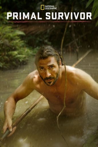 The poster features a rugged man in a muddy river, surrounded by lush greenery. The warm earthy tones of the water and foliage contrast with the man's tanned skin, creating a natural, untamed atmosphere. The National Geographic logo at the top sets the tone for an adventurous, documentary-style e...