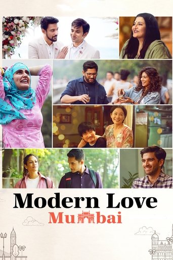 The poster features a collage of diverse characters in vibrant colors—pink, blue, green, and red—suggesting a mix of cultural backgrounds. The warm lighting and smiling expressions convey a joyful, hopeful mood, hinting at a heartwarming story about love across different communities.
