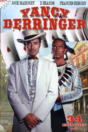 The poster features Jack Harvey and Ybralis in a white suit, exuding confidence against a backdrop of a bustling town. The vibrant red title and the "34" logo suggest a popular TV show. The overall mood is energetic and inviting, capturing the essence of a classic western adventure.