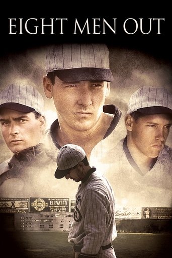 The poster features four baseball players in a gritty, sepia-toned atmosphere, evoking a sense of camaraderie and resilience. The muted colors and weathered textures suggest a rugged, authentic sports drama.