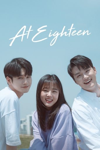 The poster features three young people in a bright, sunny outdoor setting, exuding a cheerful and youthful mood. The soft pastel colors of their clothing complement the clear blue sky, creating a warm and inviting atmosphere that captures the essence of their relationship.