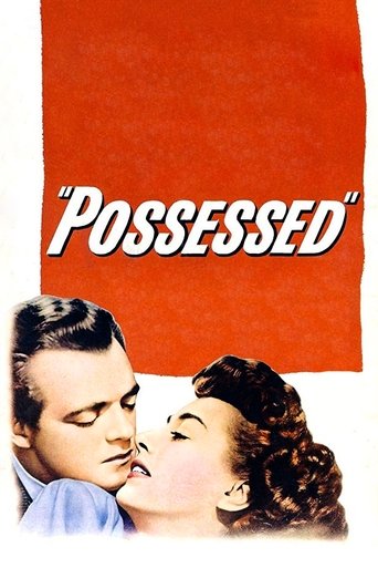 A dramatic red poster features a man and woman in close proximity, with the title "Possessed" prominently displayed in bold white letters. The image evokes a sense of mystery and romance, capturing the essence of a classic film noir.