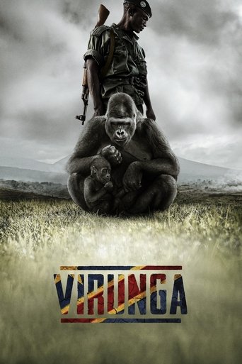 A lone soldier stands atop a gorilla in a desolate landscape, evoking a somber and mysterious mood. The muted earth tones and overcast sky enhance the film's gritty atmosphere, suggesting themes of survival and human resilience.
