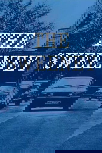 The Sweeney poster features a moody, blue-toned street scene with vintage cars and a mysterious figure in the background. The title is prominently displayed in bold, white letters, evoking a noir atmosphere.