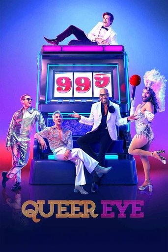 The poster features a glamorous trio of characters in a vibrant purple and pink color scheme, exuding confidence and allure. The central figure, dressed in a sharp suit, sits atop a sleek, futuristic vehicle with a glowing "999" sign, while two other characters in matching outfits flank the scene...