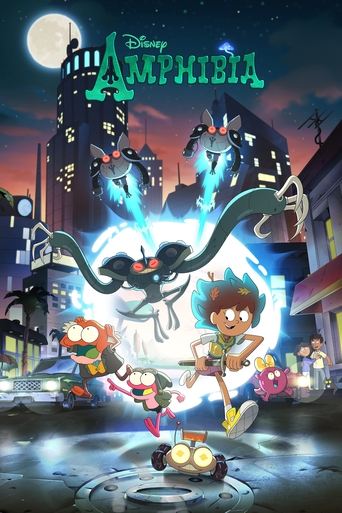 The poster features a vibrant nighttime city scene with a full moon and glowing blue energy around the central characters. A boy and girl in colorful outfits stand prominently, surrounded by other animated figures in a magical atmosphere. The mood is whimsical and enchanting, capturing the essenc...