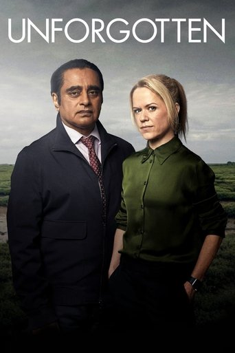 The poster features two characters against a dramatic sky, with one in a dark suit and the other in a green shirt. The mood is serious, and the colors suggest a serious or dramatic tone.