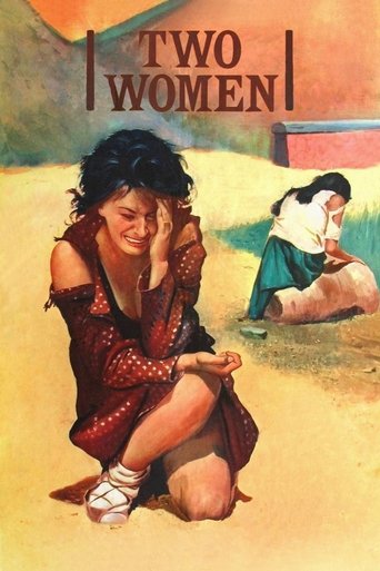 This vintage movie poster features two women in a beach setting. The woman in the foreground wears a red dress and smiles warmly, while the background woman sits with her head bowed. The warm, earthy tones and soft lighting evoke a nostalgic, romantic mood.