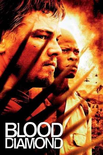 The poster features two men in a dramatic, fiery background, with one holding a diamond necklace. The intense colors and dramatic lighting create a sense of urgency and danger, emphasizing the film's themes of conflict and survival.