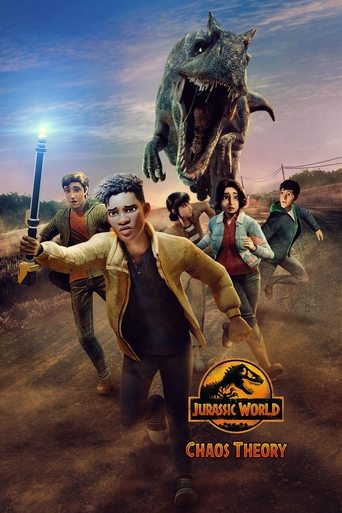The poster features a group of characters in a dynamic pose against a dramatic sky. The central figure holds a glowing sword, while others stand with determined expressions. The background is filled with vivid colors—reds, oranges, and blues—creating an intense and adventurous atmosphere. The tit...