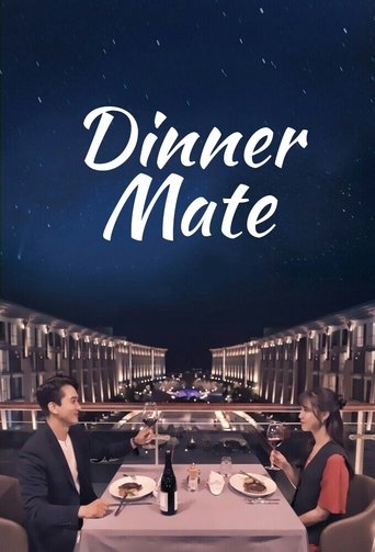 The poster features a romantic dinner scene under a starry night sky, with warm lighting illuminating the couple's table. The deep blue tones evoke a cozy, intimate atmosphere, capturing the essence of a memorable evening together.