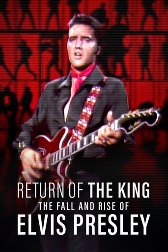 The poster features a dynamic image of Elvis Presley in a red suit against a dark, dramatic background. The red and black color scheme creates a powerful, intense atmosphere, while silhouettes of people in the background add depth and movement. The bold text at the bottom emphasizes the film's ti...