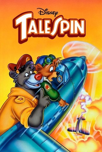 The poster features animated characters in a vibrant blue airplane, with warm orange and yellow hues creating a cheerful, adventurous mood. The Disney logo at the top suggests a classic cartoon series.