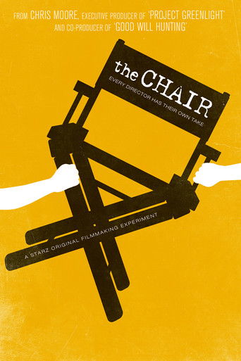 The poster features a bold black chair against a vibrant yellow background, symbolizing directorial authority. White silhouettes of hands reach out from the chair's frame, suggesting collaboration and creative freedom. The minimalist design conveys a modern, artistic vibe, emphasizing the show's ...
