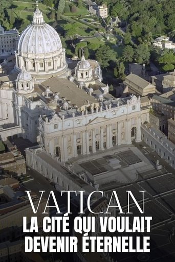 The poster features a grand, sunlit Vatican dome and surrounding buildings bathed in warm sunlight, evoking a sense of historical grandeur and timeless beauty. The muted, earthy tones of the architecture contrast with the vibrant greenery, creating a serene and contemplative atmosphere.