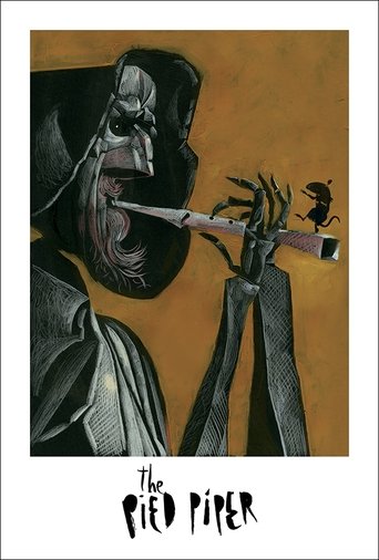 The poster features a menacing figure with a long, menacing grin, set against a warm, earthy background. The mood is dark and ominous, with the figure's sharp features and intense gaze conveying a sense of threat. The title "The Pied Piper" is prominently displayed at the bottom, emphasizing the ...