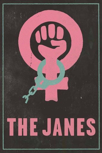 The poster features a clenched fist encased in a pink circle, symbolizing strength and resistance. A teal chain connects the fist to a smaller pink figure, suggesting oppression or imprisonment. The dark background contrasts with the vibrant pink and teal hues, creating a striking visual that evo...